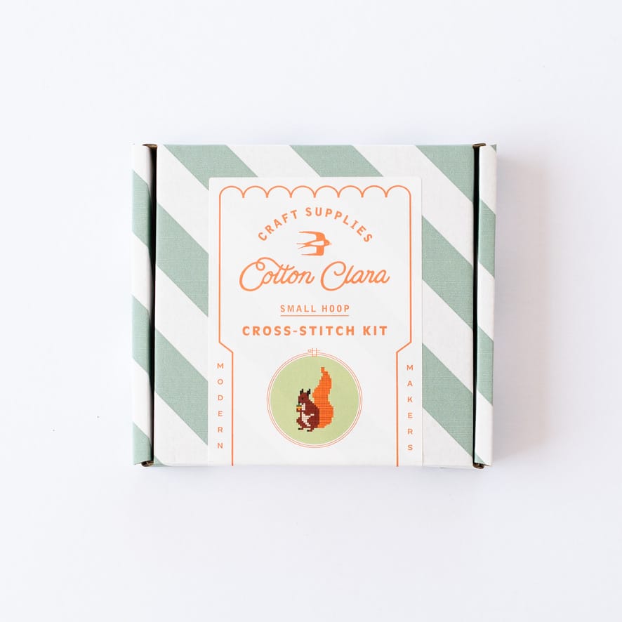 Cotton Clara Cross Stitch Kit Squirrel Cross Stitch Kit