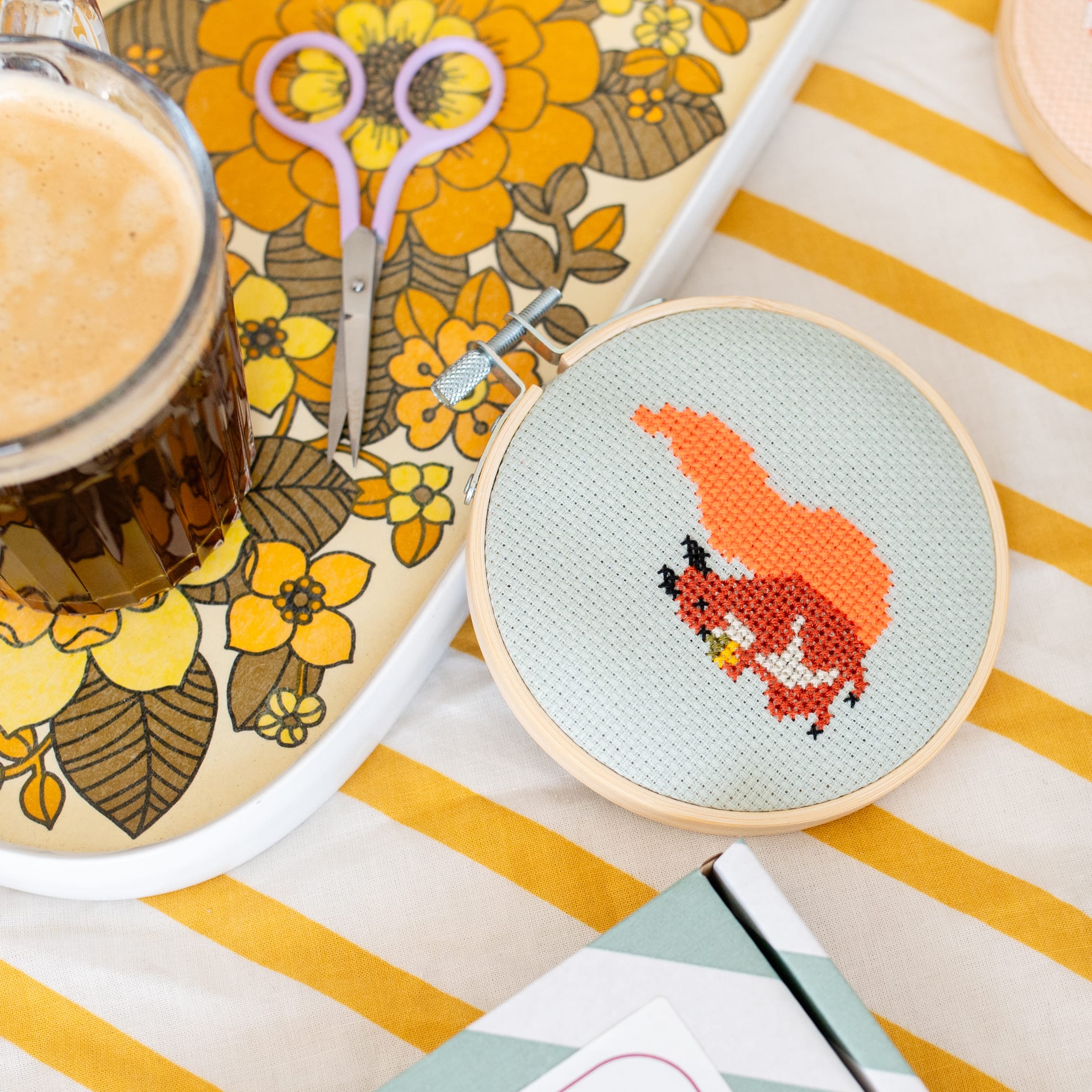 Cotton Clara Cross Stitch Kit Squirrel Cross Stitch Kit