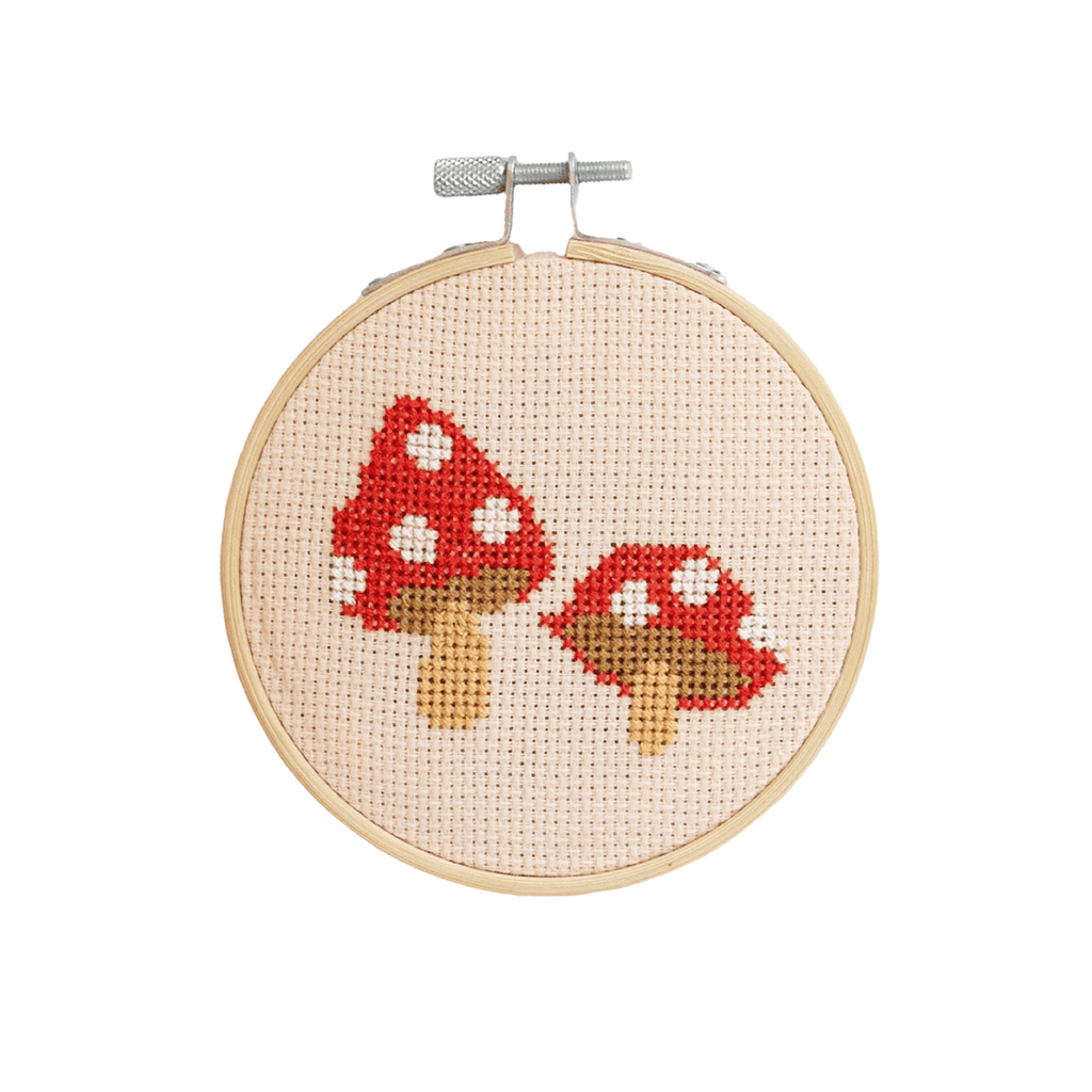 Cotton Clara Cross Stitch Kit Toadstool Cross Stitch Kit - Red