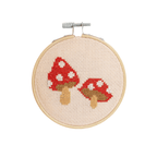 Cotton Clara Cross Stitch Kit Toadstool Cross Stitch Kit - Red
