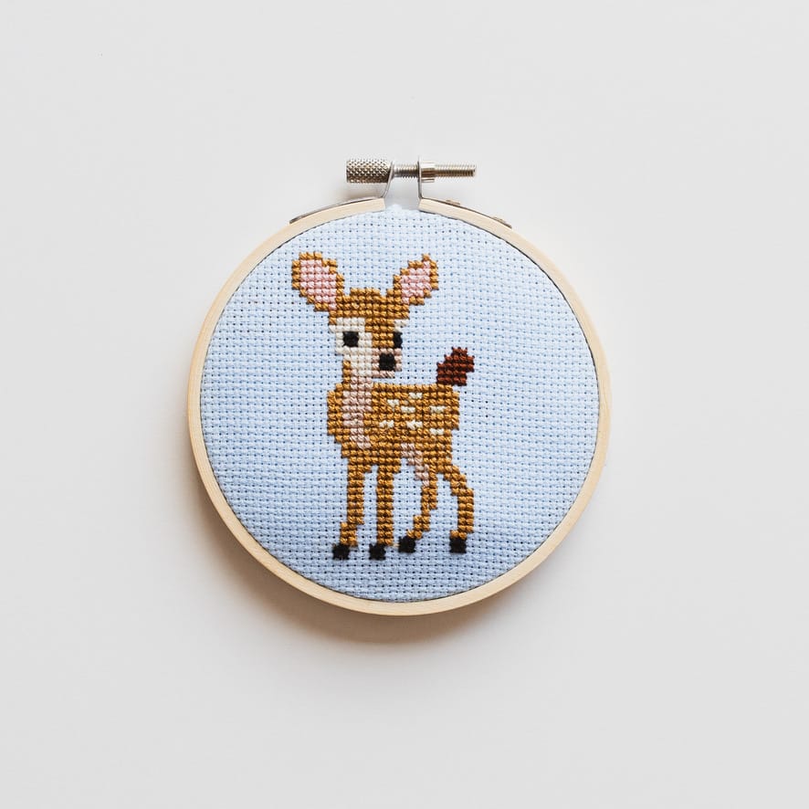 Cotton Clara Deer Beginner Cross Stitch Kit