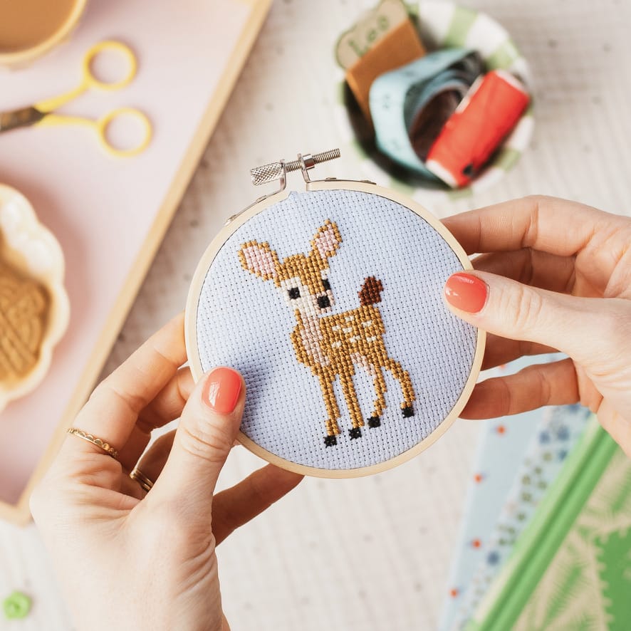 Cotton Clara Deer Beginner Cross Stitch Kit