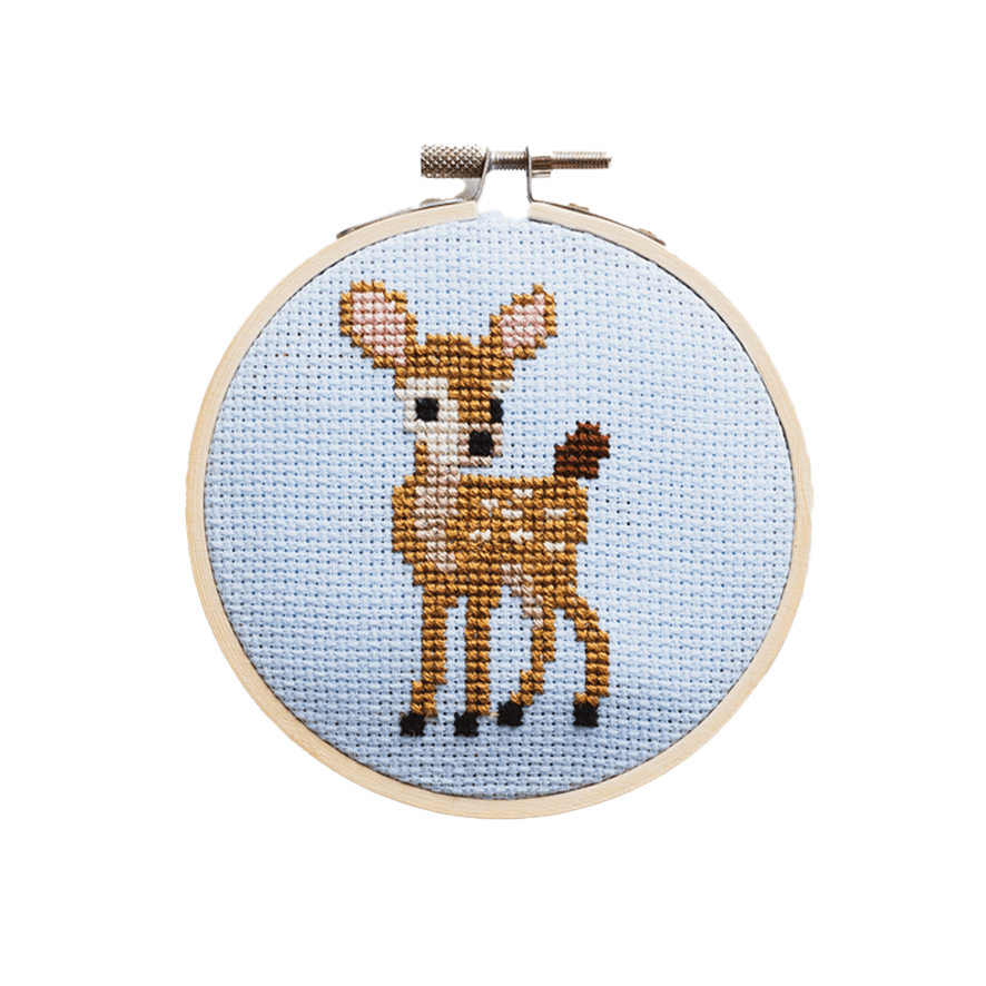 Cotton Clara Deer Beginner Cross Stitch Kit