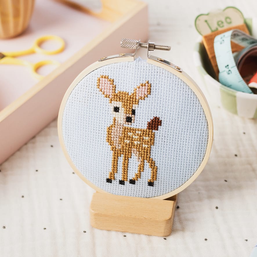 Cotton Clara Deer Beginner Cross Stitch Kit