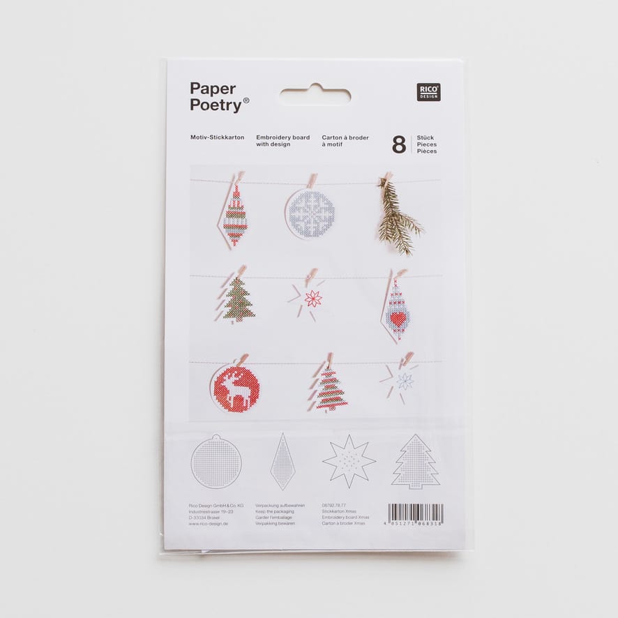 Cotton Clara Embroidery Cards - Christmas