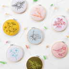 Cotton Clara Embroidery Kits Bee Embroidery Hoop Kit