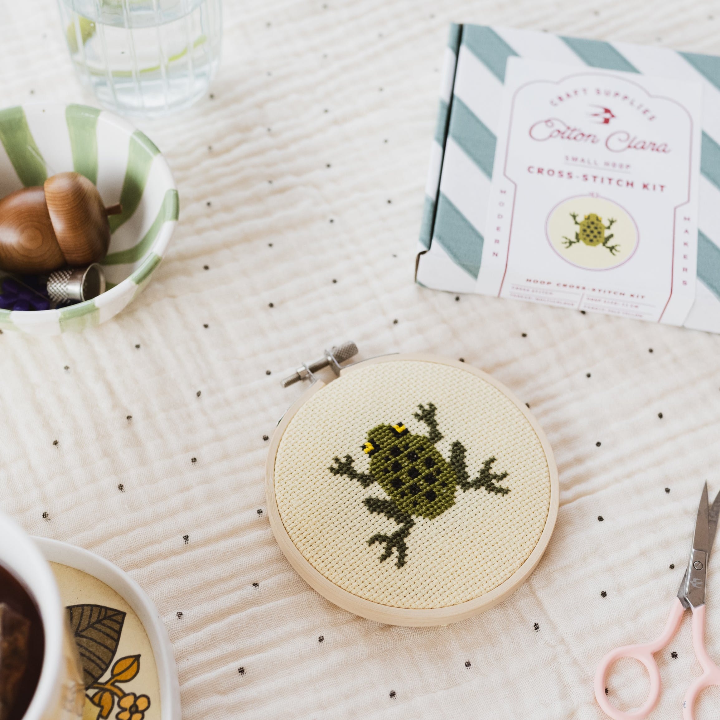 Cotton Clara Frog Mini Cross Stitch PDF Pattern – Instant Download