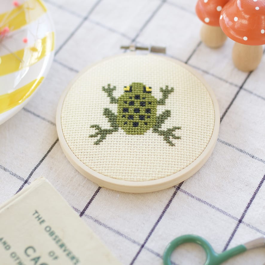 Cotton Clara Frog Mini Cross Stitch PDF Pattern – Instant Download