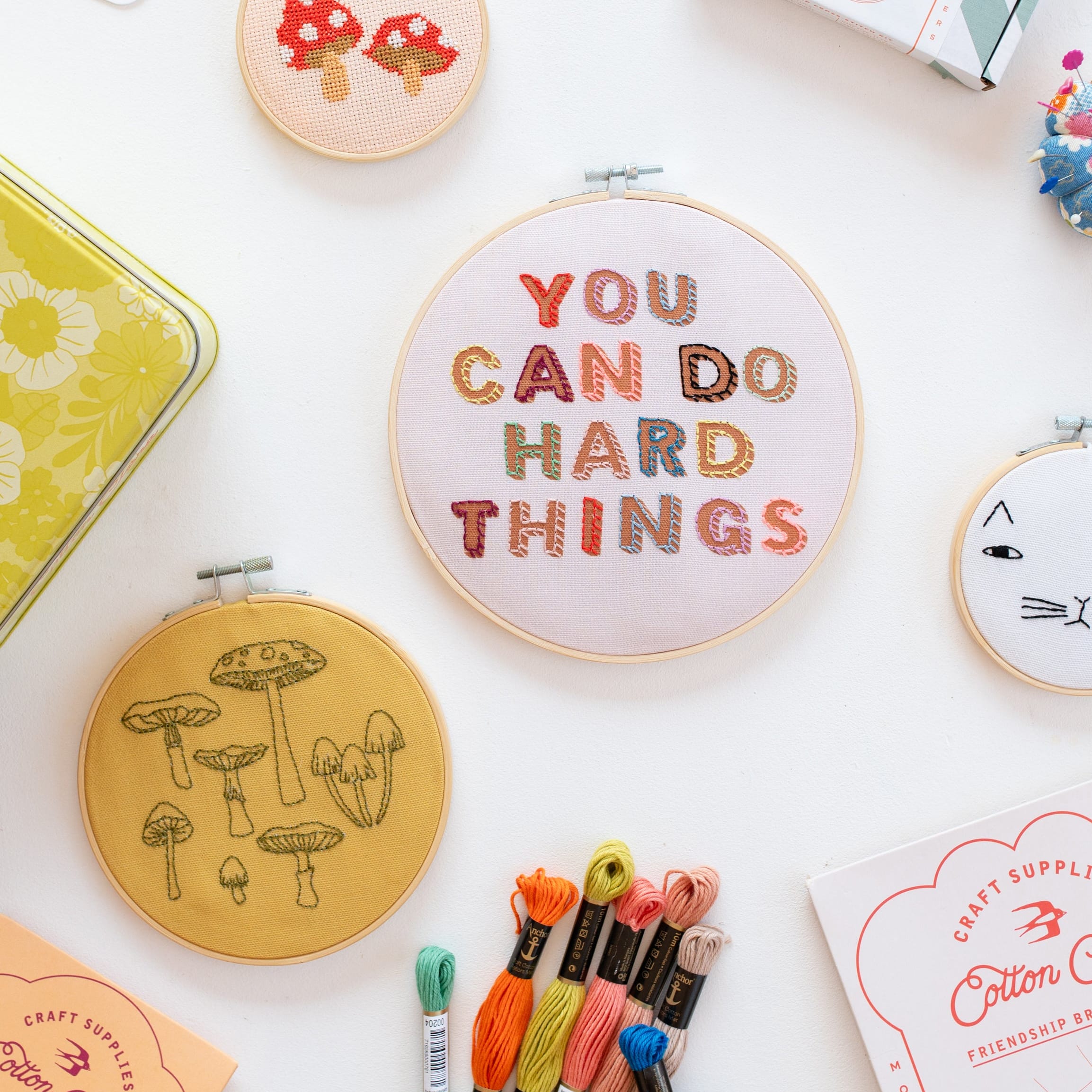 Cotton Clara Fungi Embroidery Hoop Kit