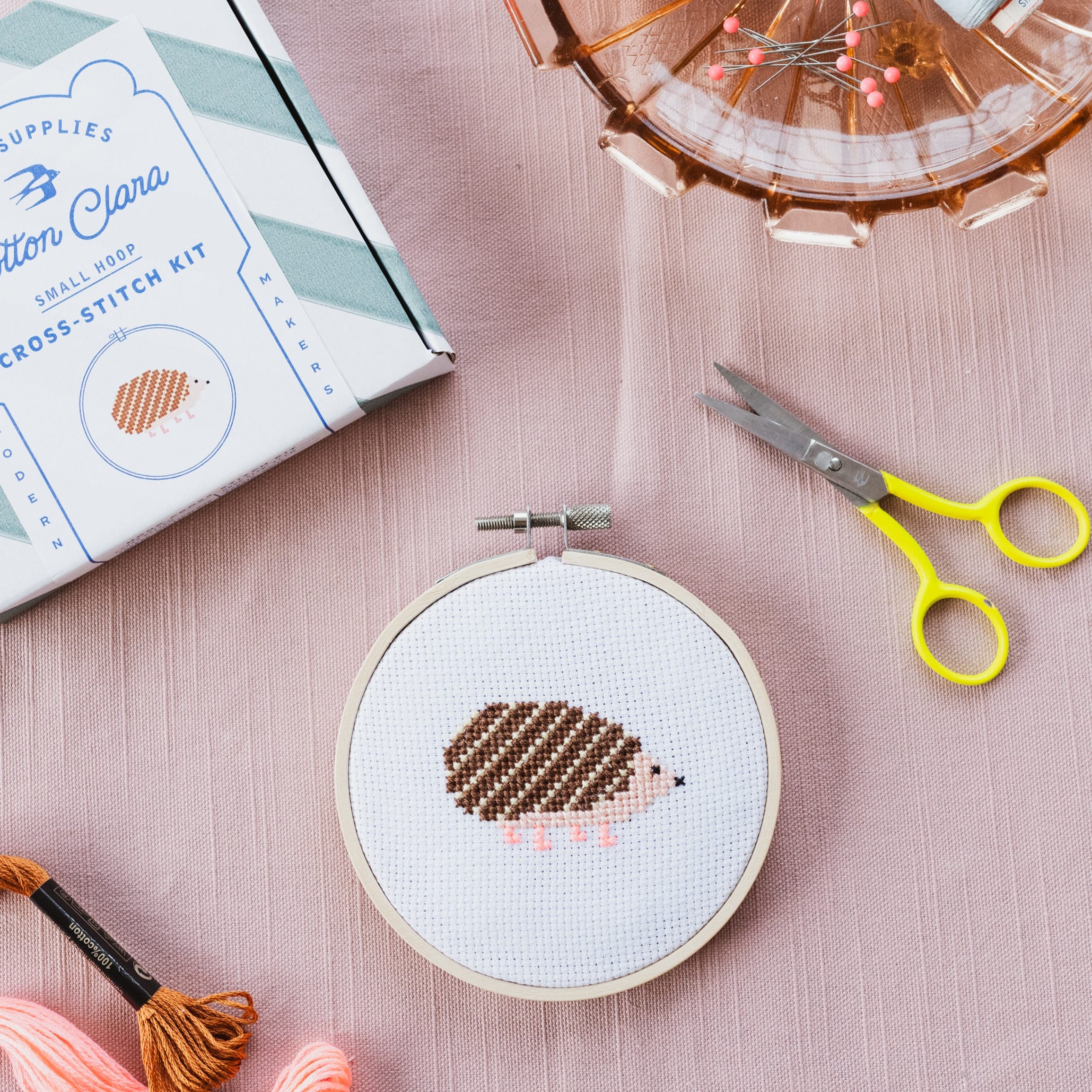 Cotton Clara Hedgehog Mini Cross Stitch PDF Pattern – Instant Download