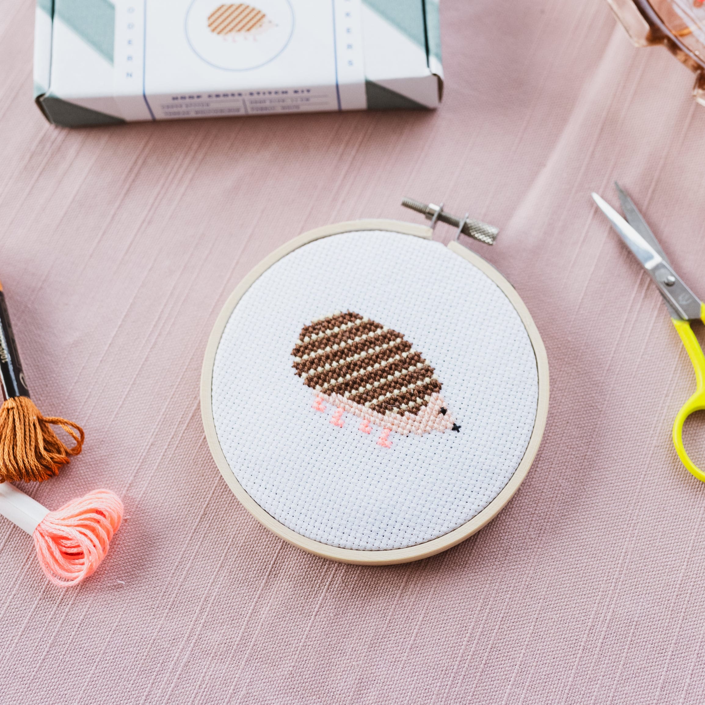 Cotton Clara Hedgehog Mini Cross Stitch PDF Pattern – Instant Download