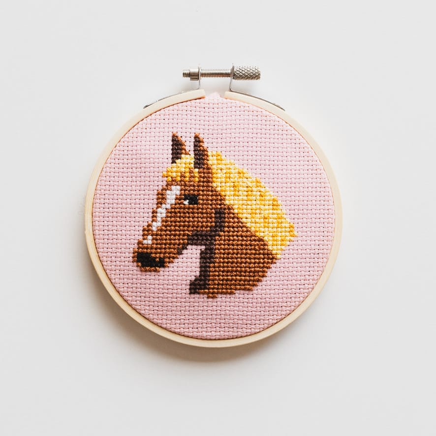 Cotton Clara Horse Beginner Cross Stitch Kit