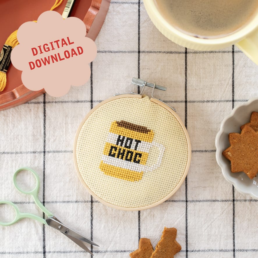 Cotton Clara Hot Choc Mini Cross Stitch PDF Pattern – Instant Download