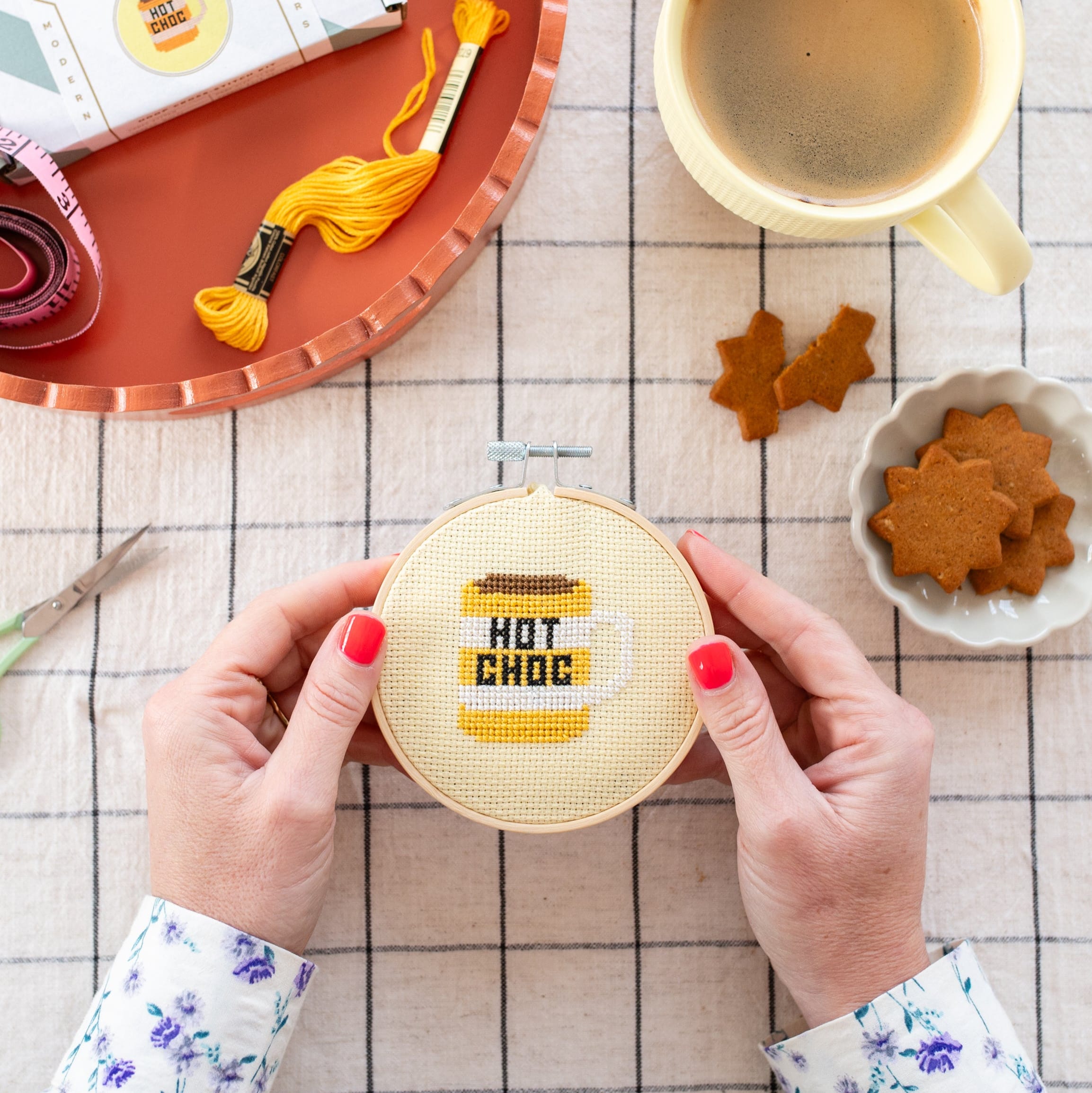Cotton Clara Hot Choc Mini Cross Stitch PDF Pattern – Instant Download