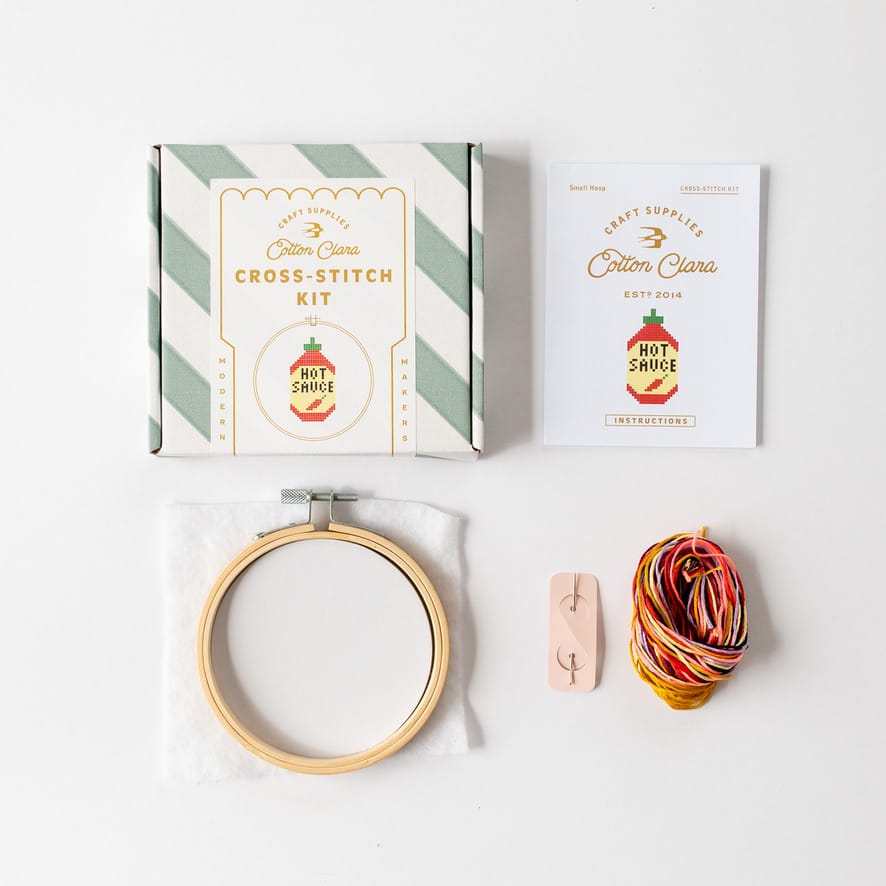 Cotton Clara Hot Sauce Cross Stitch Kit