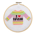 Cotton Clara I Love Taylor Cross Stitch Kit - Lilac