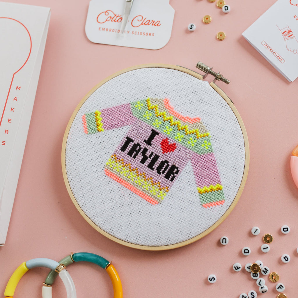 Cotton Clara I Love Taylor Mini Cross Stitch PDF Pattern – Instant Download