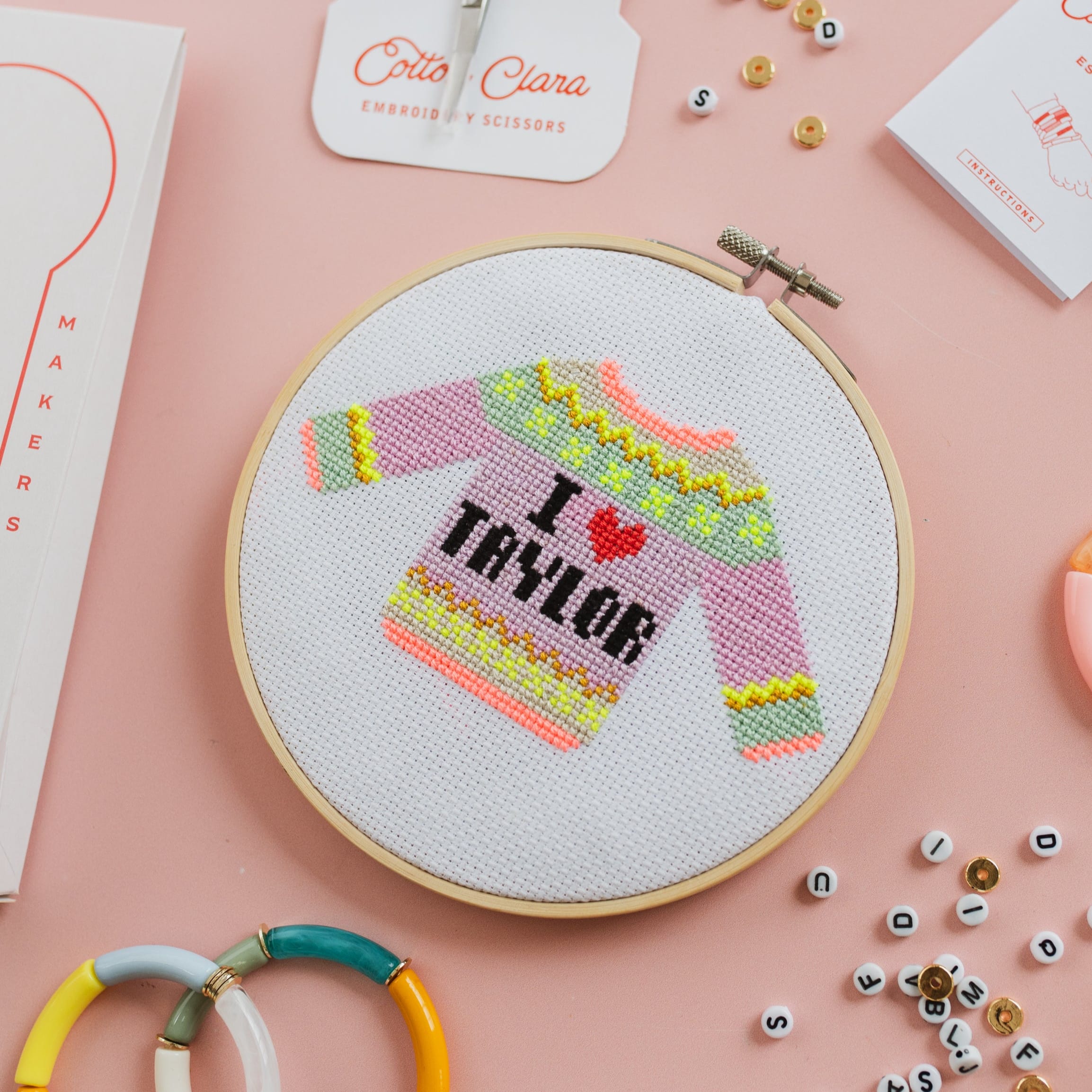 Cotton Clara I Love Taylor Mini Cross Stitch PDF Pattern – Instant Download