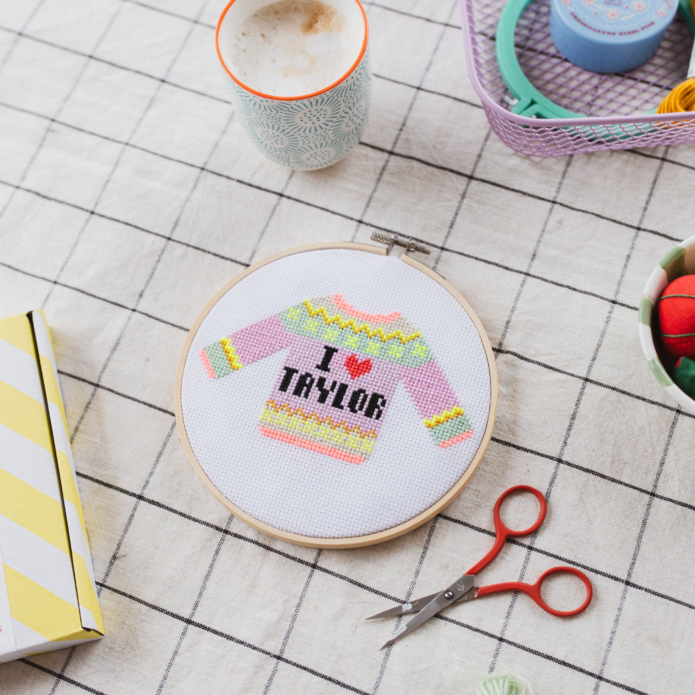 Cotton Clara I Love Taylor Mini Cross Stitch PDF Pattern – Instant Download