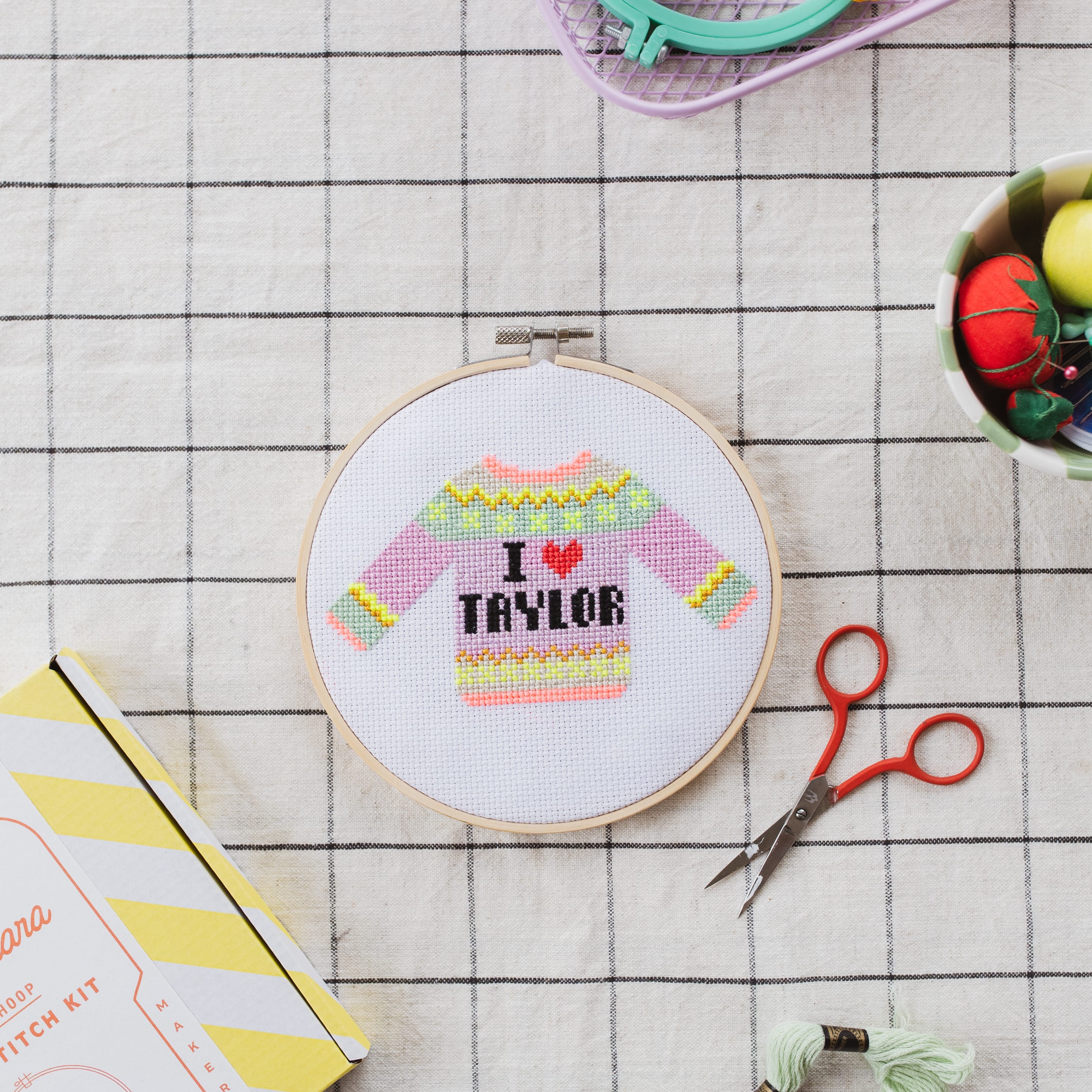 Cotton Clara I Love Taylor Mini Cross Stitch PDF Pattern – Instant Download