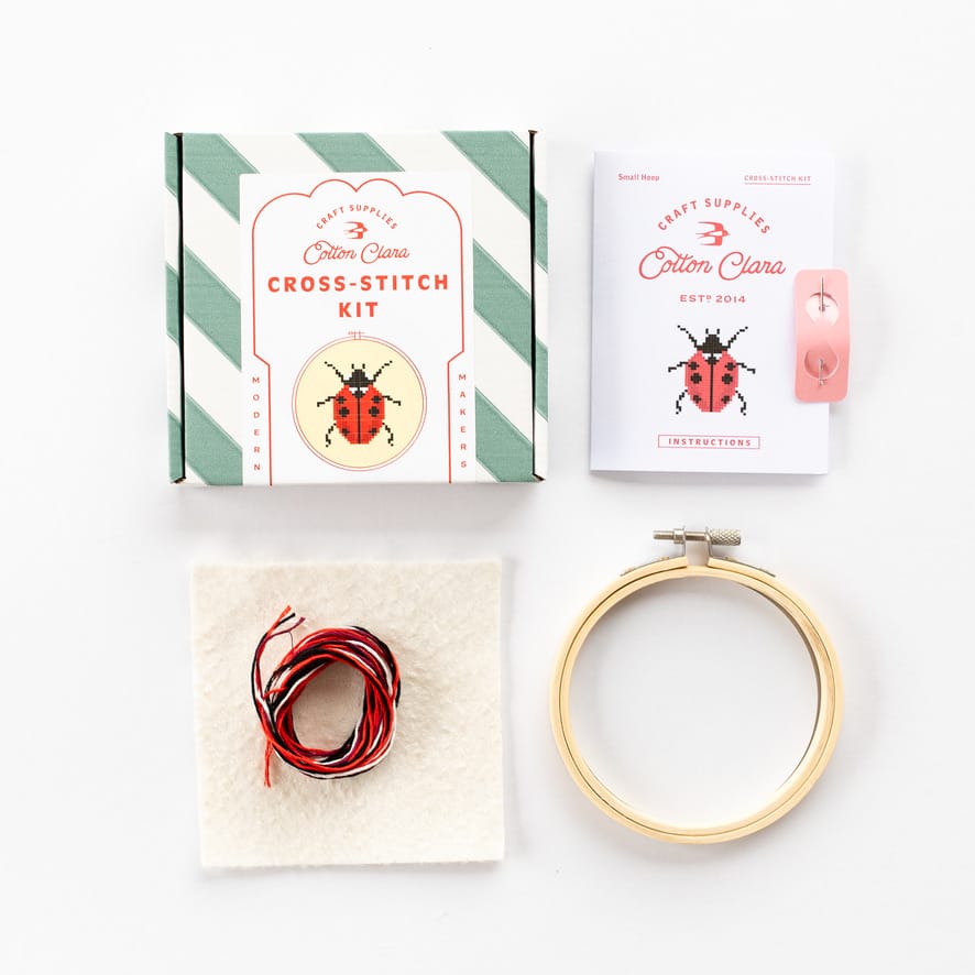 Cotton Clara Ladybird Beginner Cross Stitch Kit