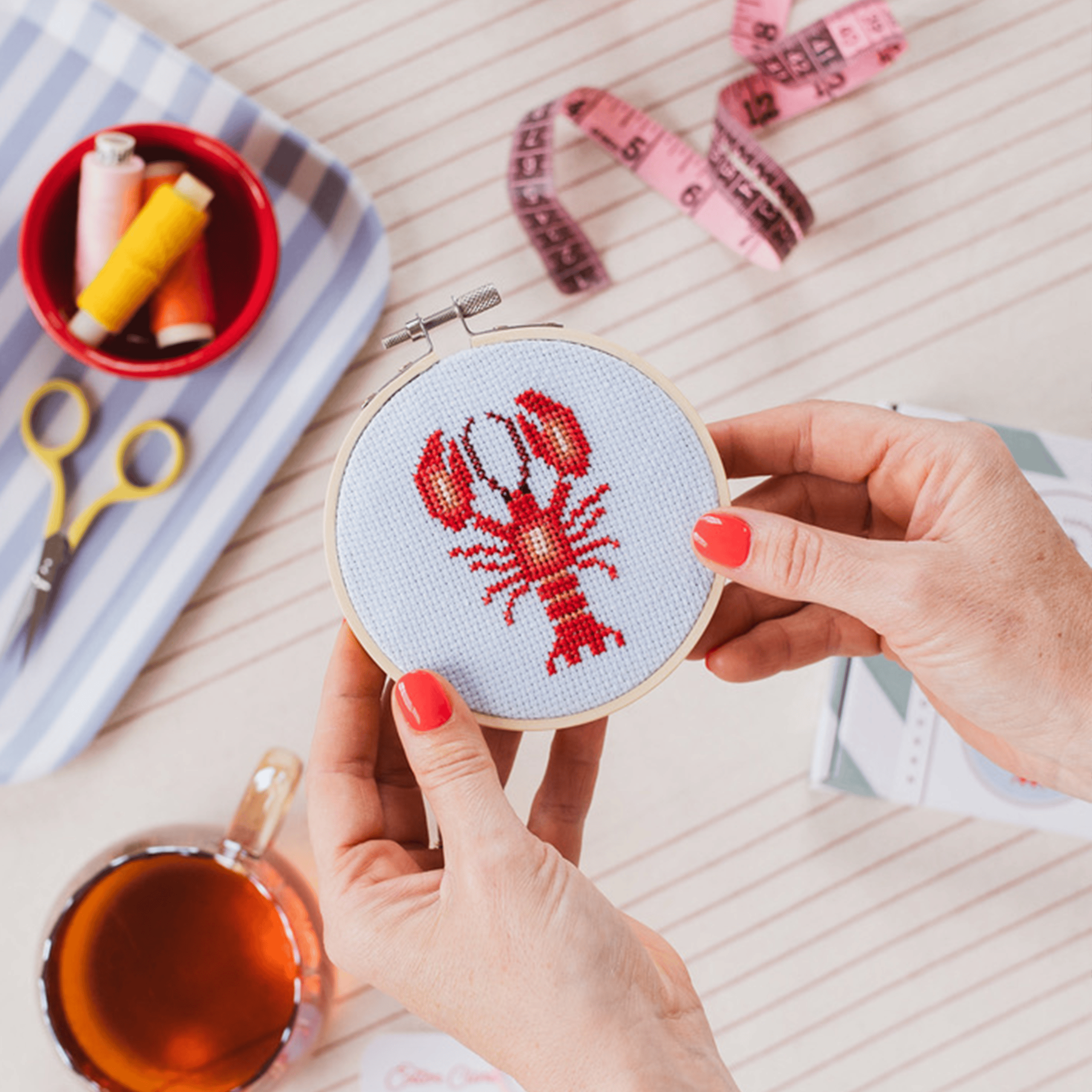 Cotton Clara Lobster Cross Stitch Kit