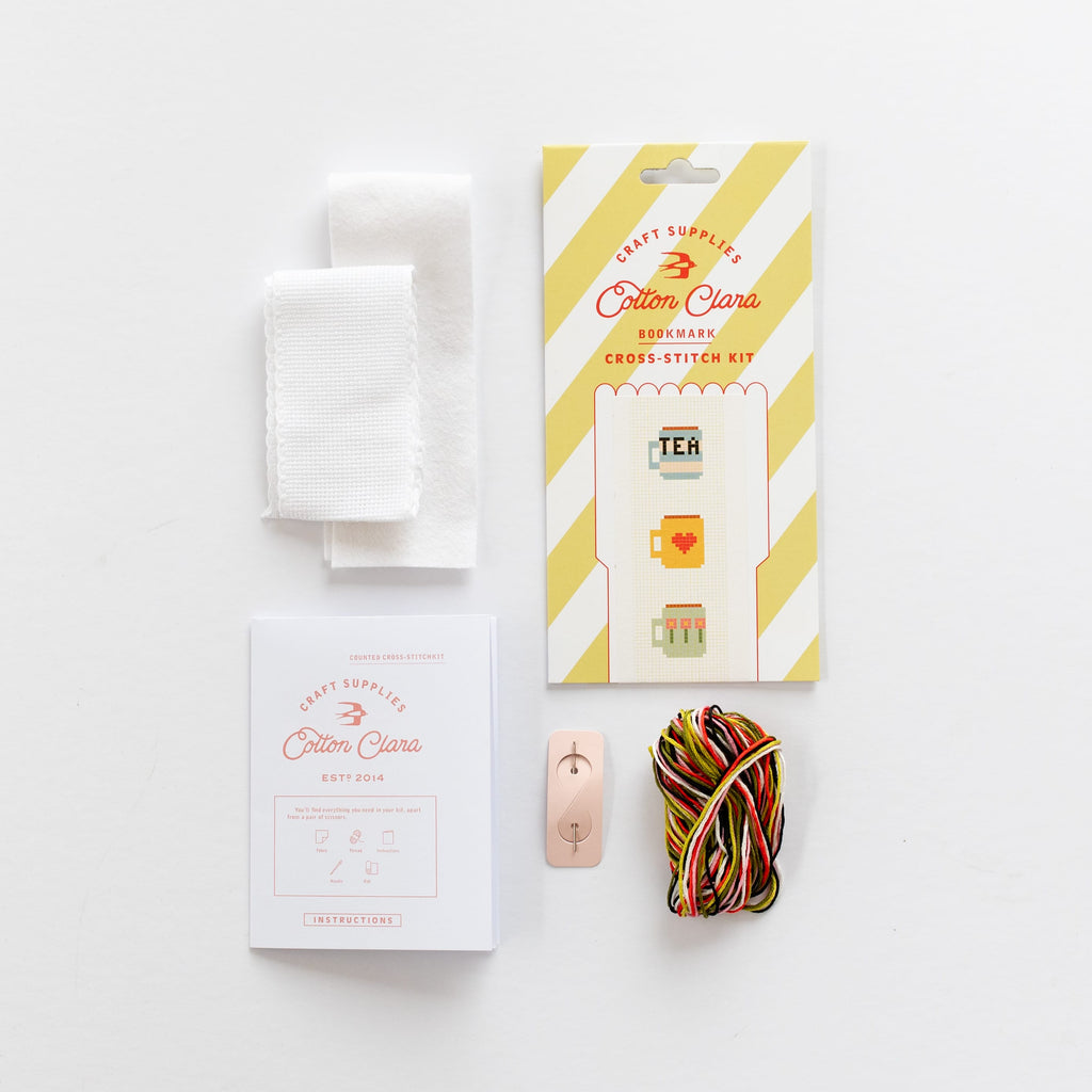 Cotton Clara Mugs Bookmark Cross Stitch Kit