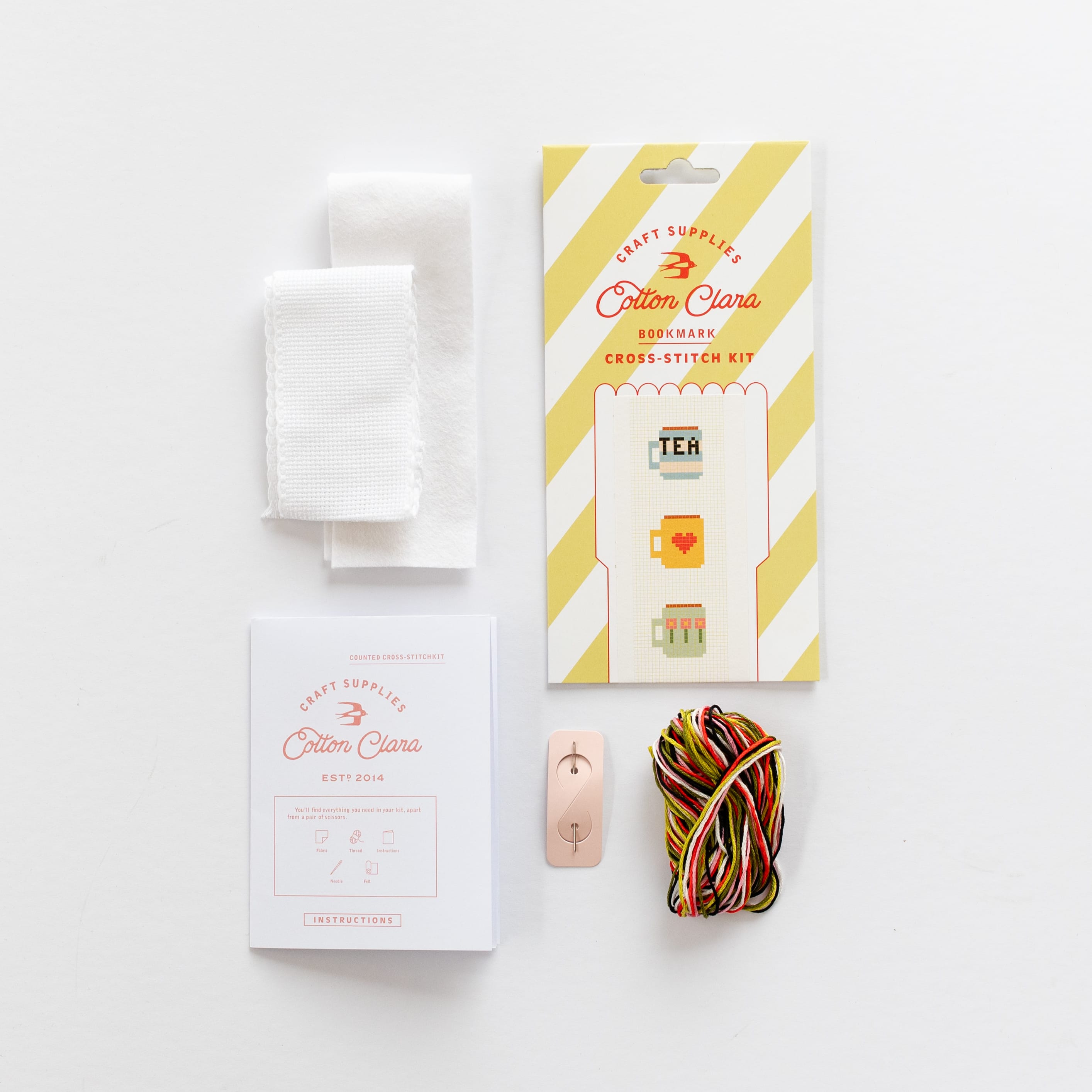 Cotton Clara Mugs Bookmark Cross Stitch Kit