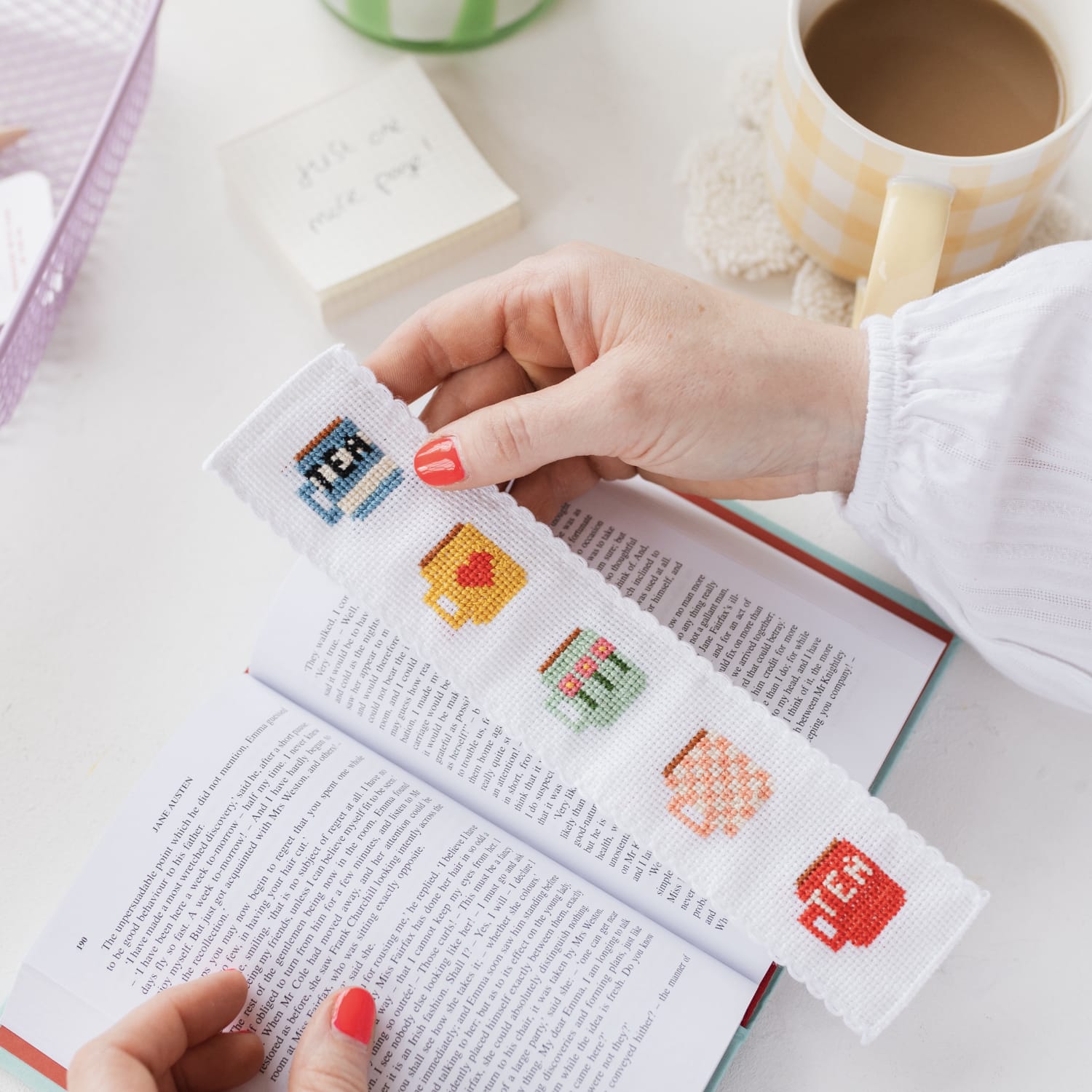 Cotton Clara Mugs Bookmark Cross Stitch Kit