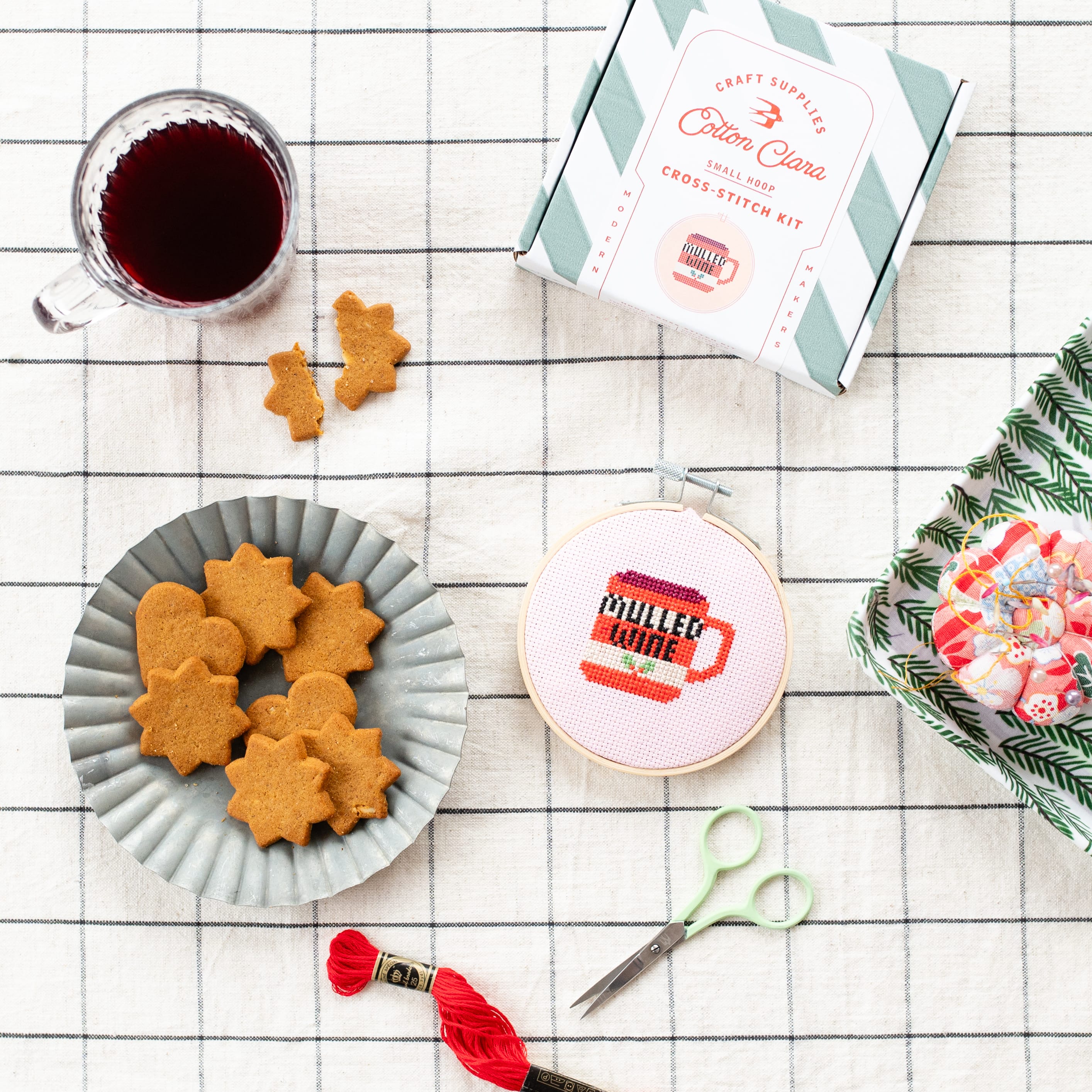 Cotton Clara Mulled Wine Mini Cross Stitch PDF Pattern – Instant Download