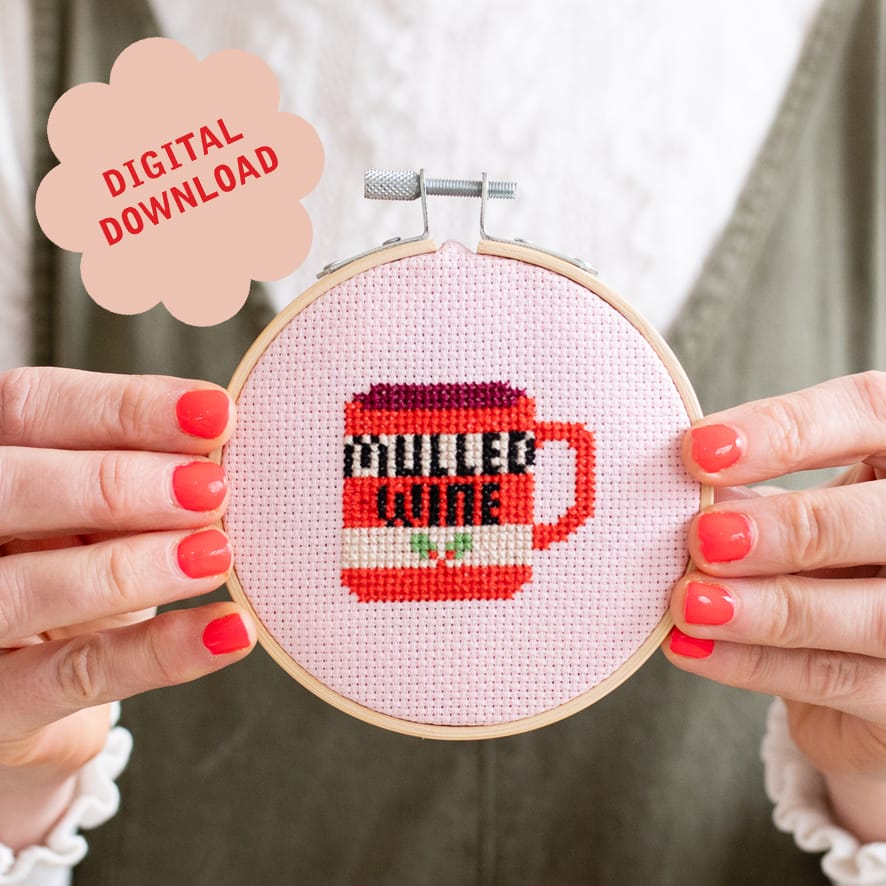 Cotton Clara Mulled Wine Mini Cross Stitch PDF Pattern – Instant Download