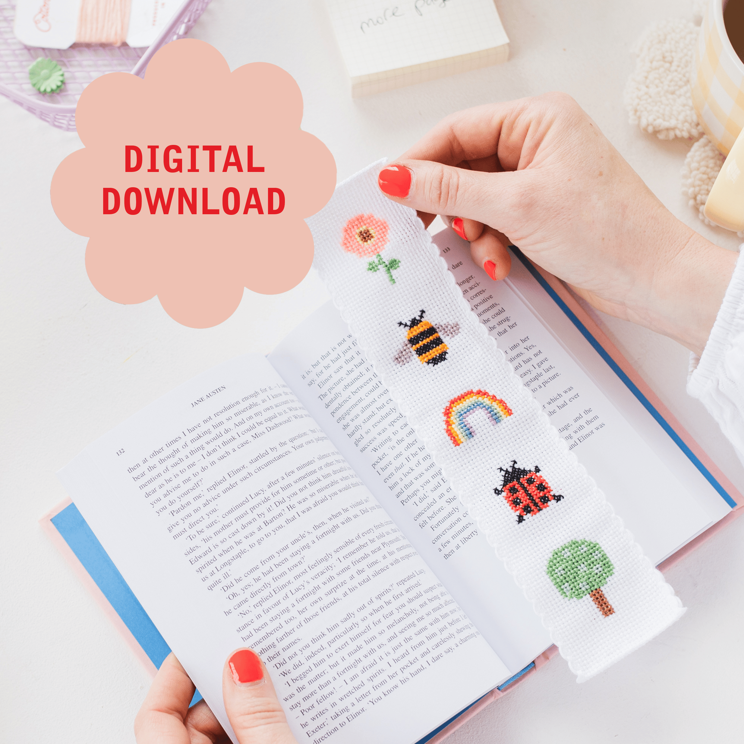Cotton Clara Natural Bookmark PDF Pattern – Instant Download