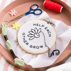 Cotton Clara Needlecraft Kits Help Each Other Grow Embroidery Hoop Kit