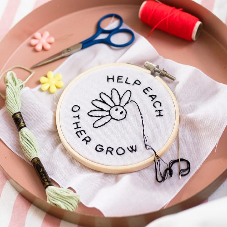 Cotton Clara Needlecraft Kits Help Each Other Grow Embroidery Hoop Kit