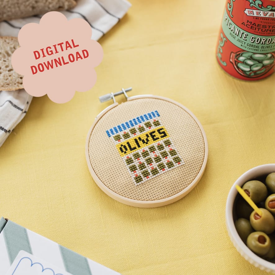 Cotton Clara Olives Mini Cross Stitch PDF Pattern – Instant Download