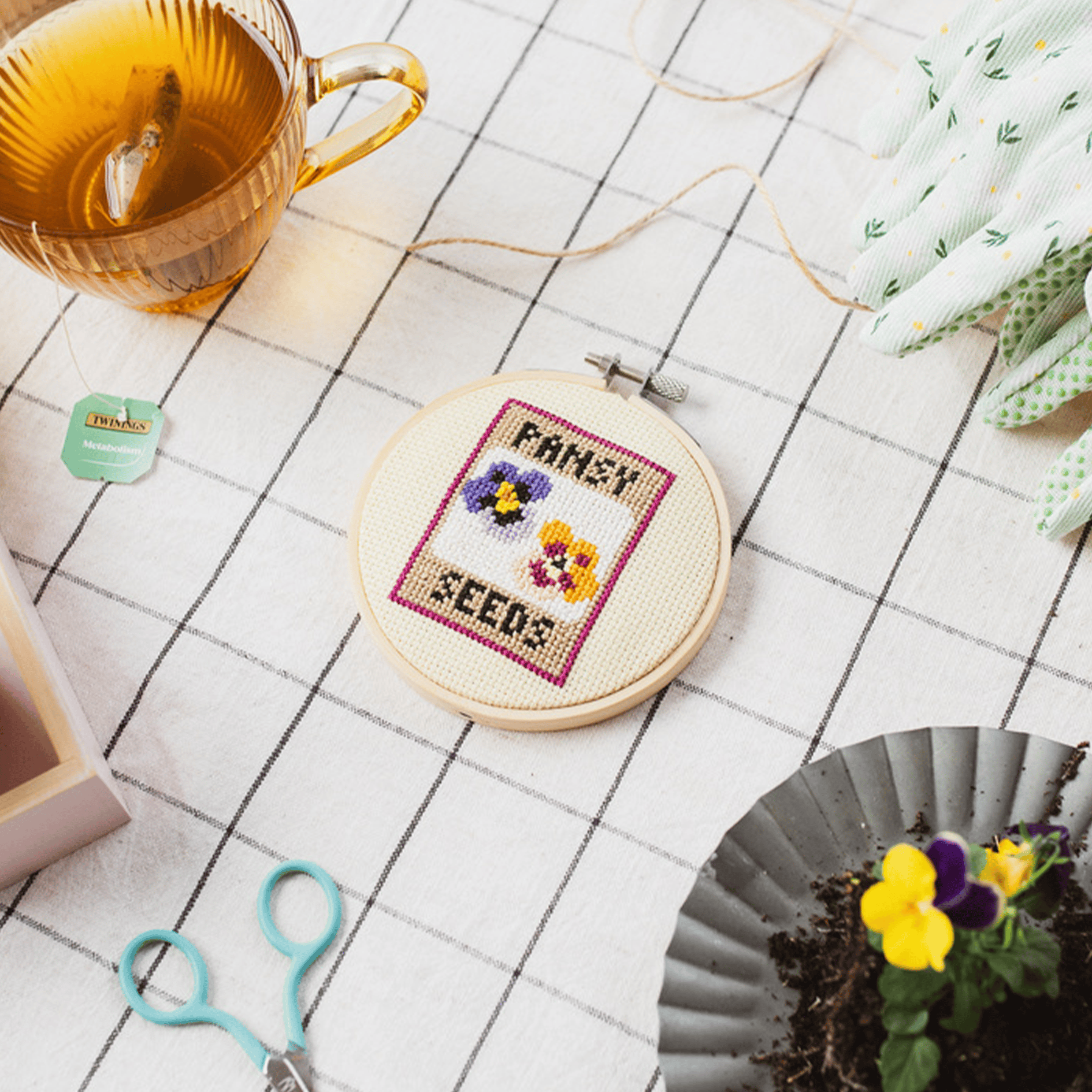 Cotton Clara Pansy Cross Stitch PDF Pattern – Instant Download