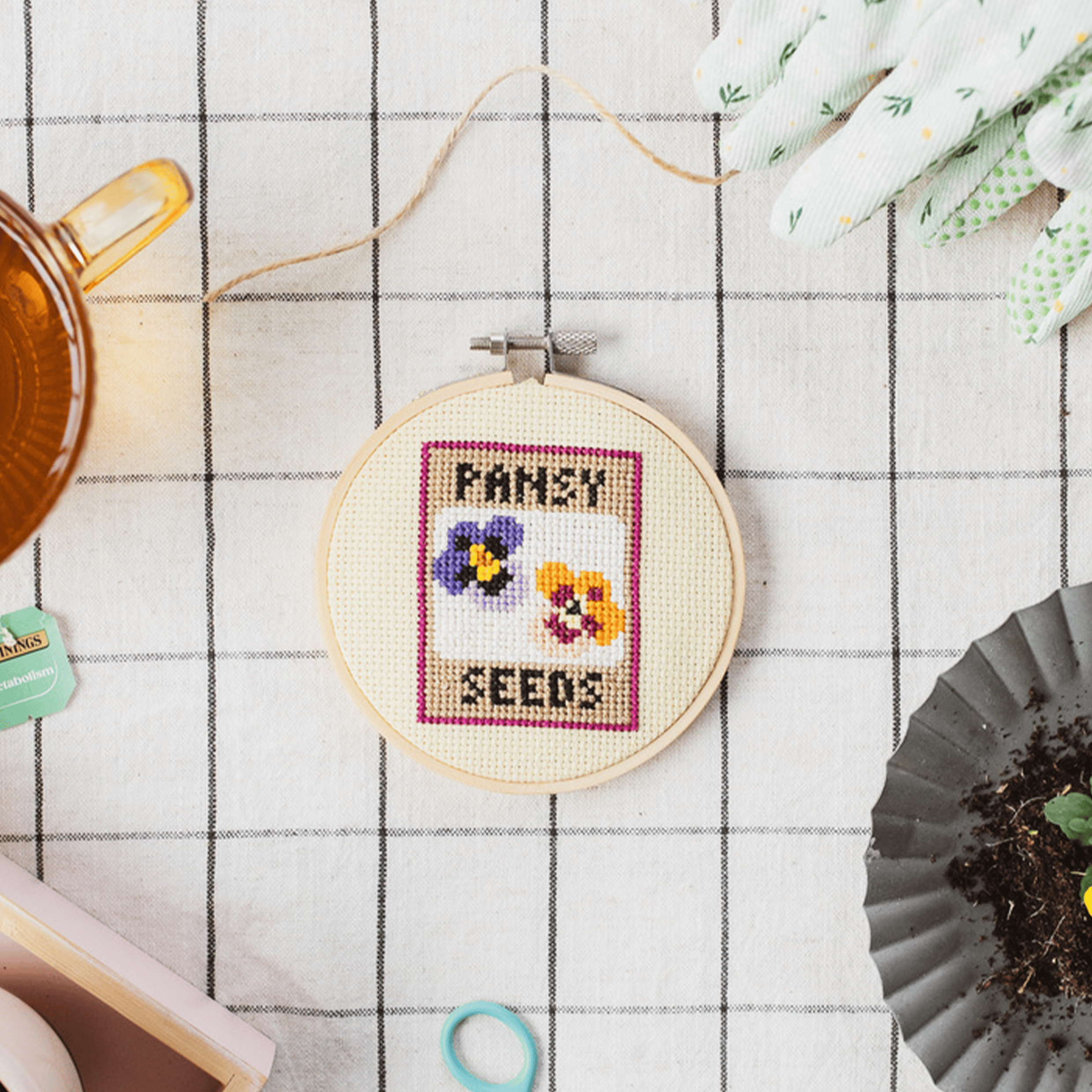 Cotton Clara Pansy Cross Stitch PDF Pattern – Instant Download