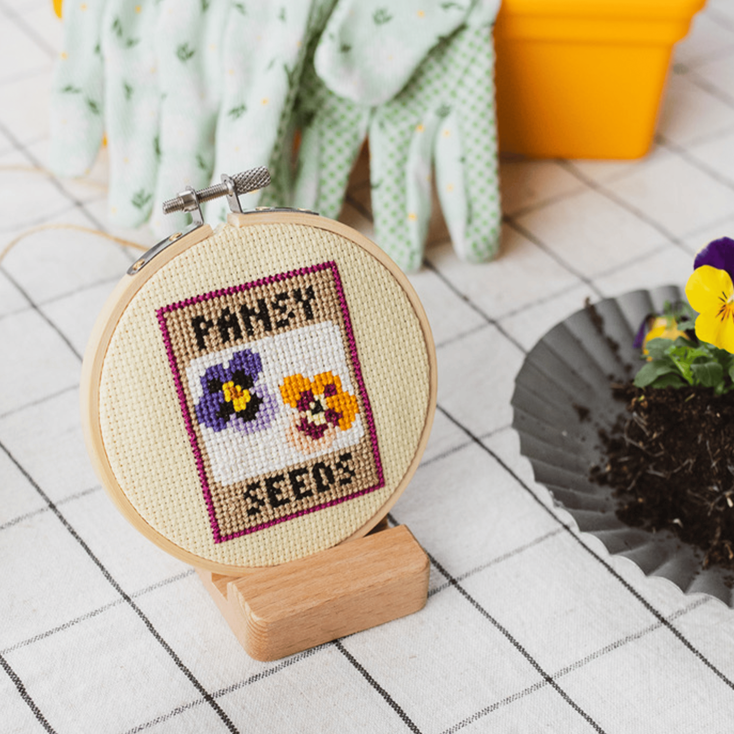 Cotton Clara Pansy Cross Stitch PDF Pattern – Instant Download