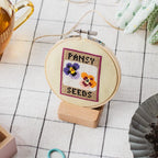 Cotton Clara Pansy Seeds Beginner Cross Stitch Kit