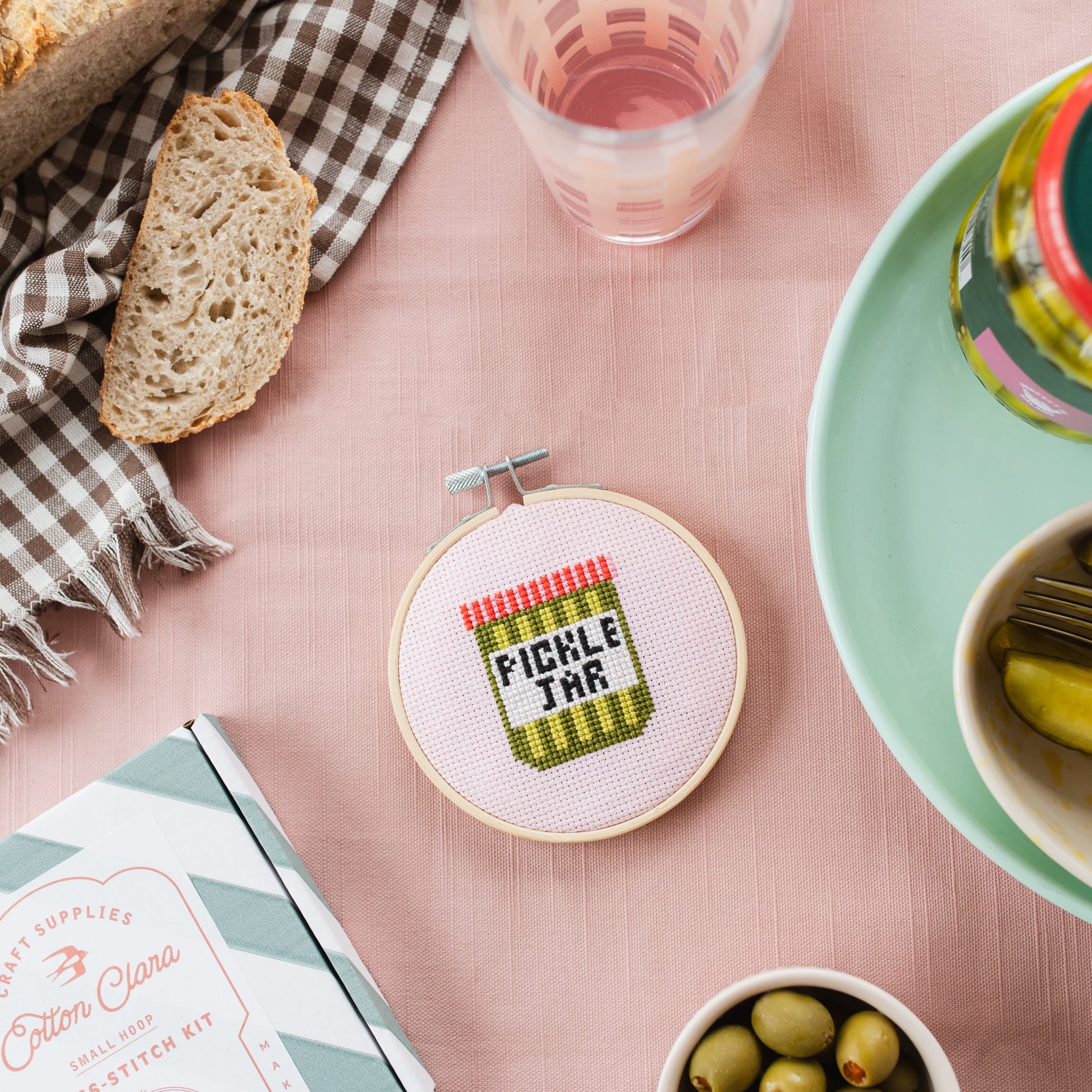 Cotton Clara Pickle Jar Cross Stitch Kit