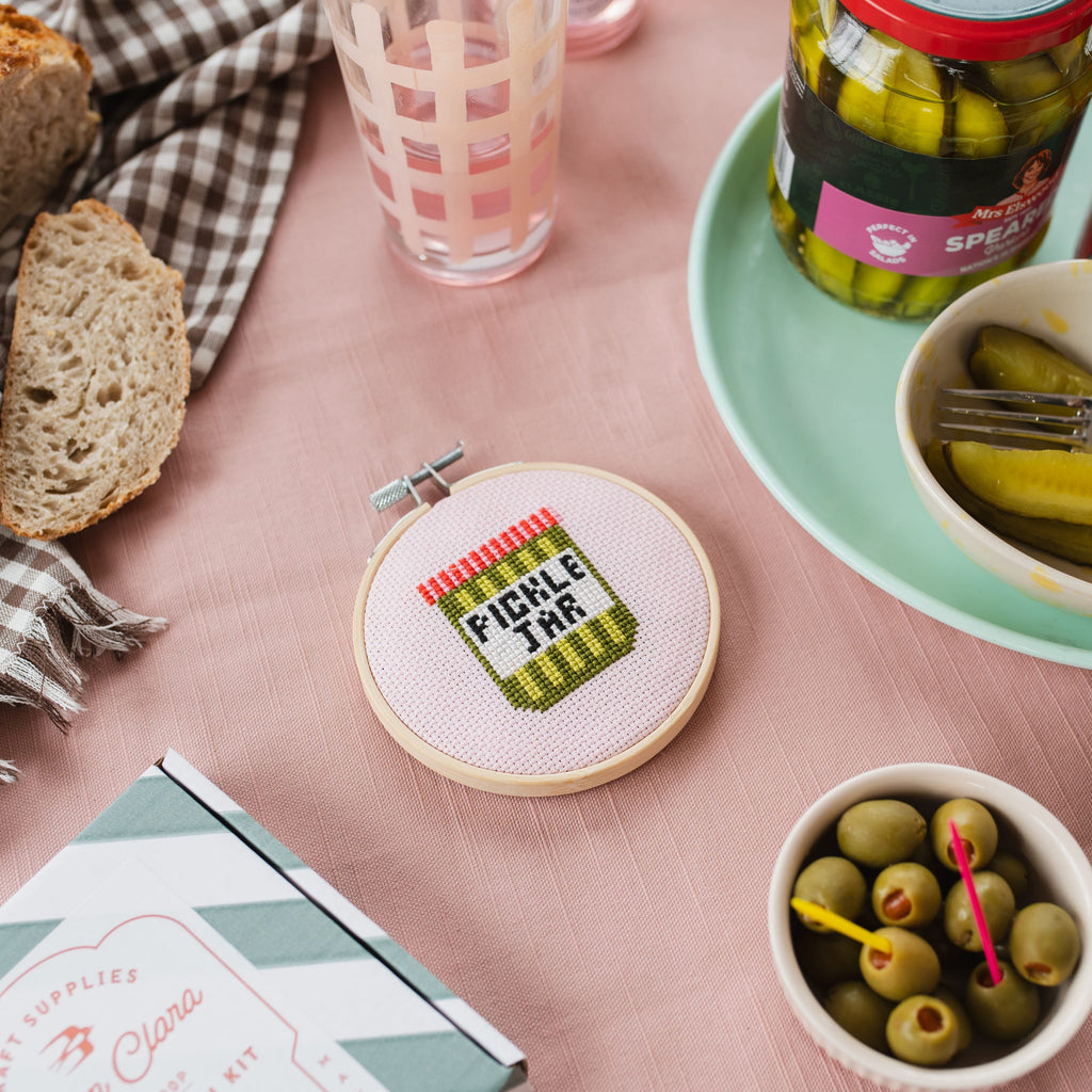 Cotton Clara Pickle Jar Cross Stitch Kit