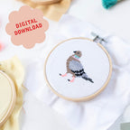 Cotton Clara Pigeon Mini Cross Stitch PDF Pattern – Instant Download