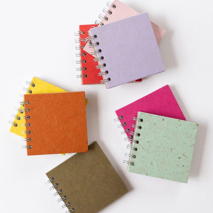 Cotton Clara Pink Pig 4 x 4 Inch Sketch Book - Made in the UK