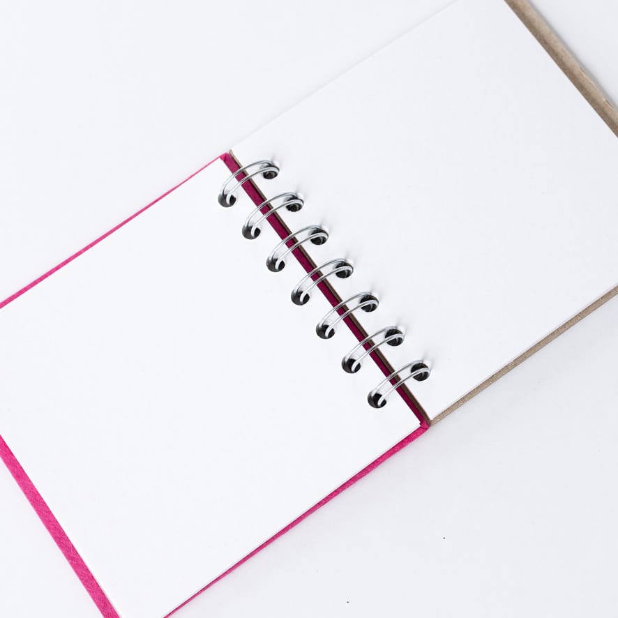 Cotton Clara Pink Pig 4 x 4 Inch Sketch Book - Made in the UK