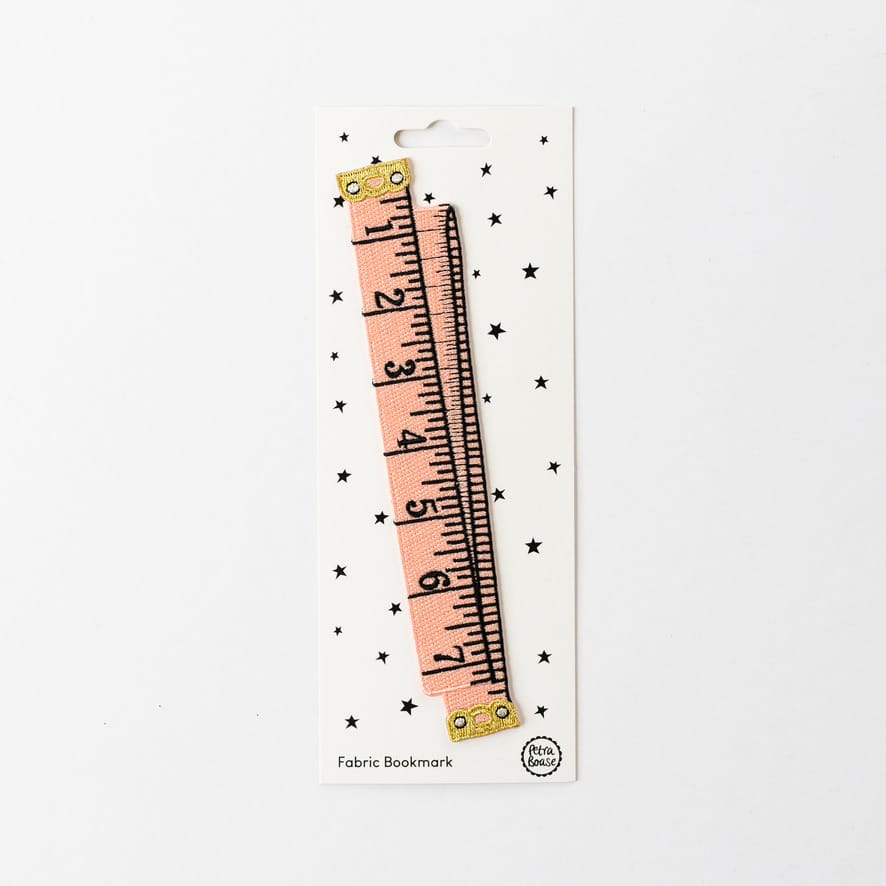 Mint Retro Tape Measure | Embroidered Fabric Bookmark