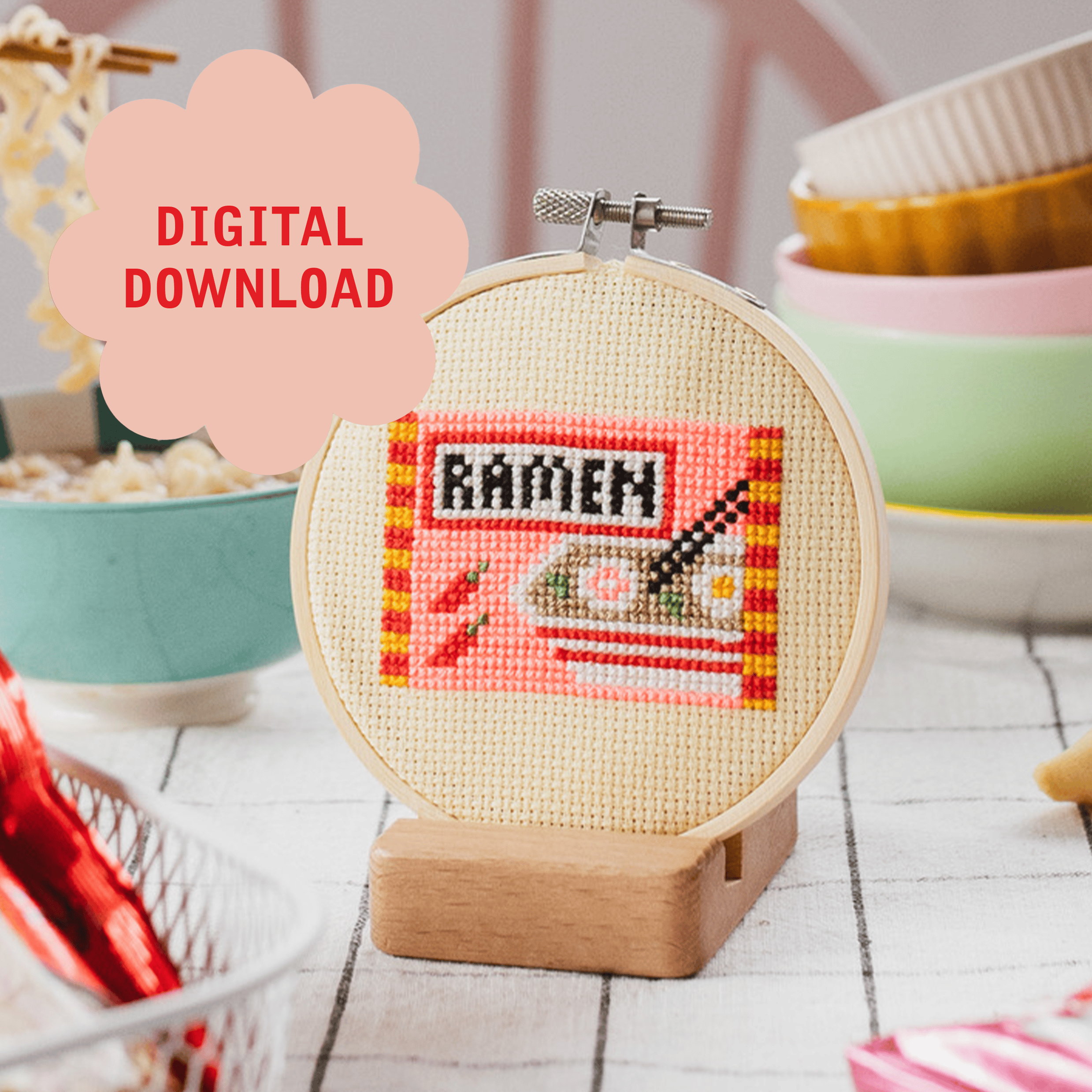 Cotton Clara Ramen Cross Stitch PDF Pattern – Instant Download