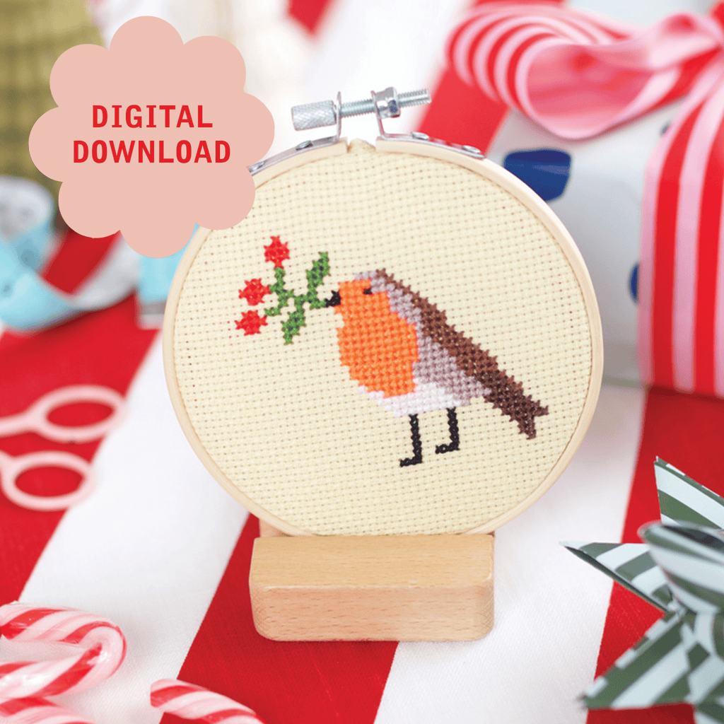 Cotton Clara Robin and Berries Cross Stitch PDF Pattern – Instant Download