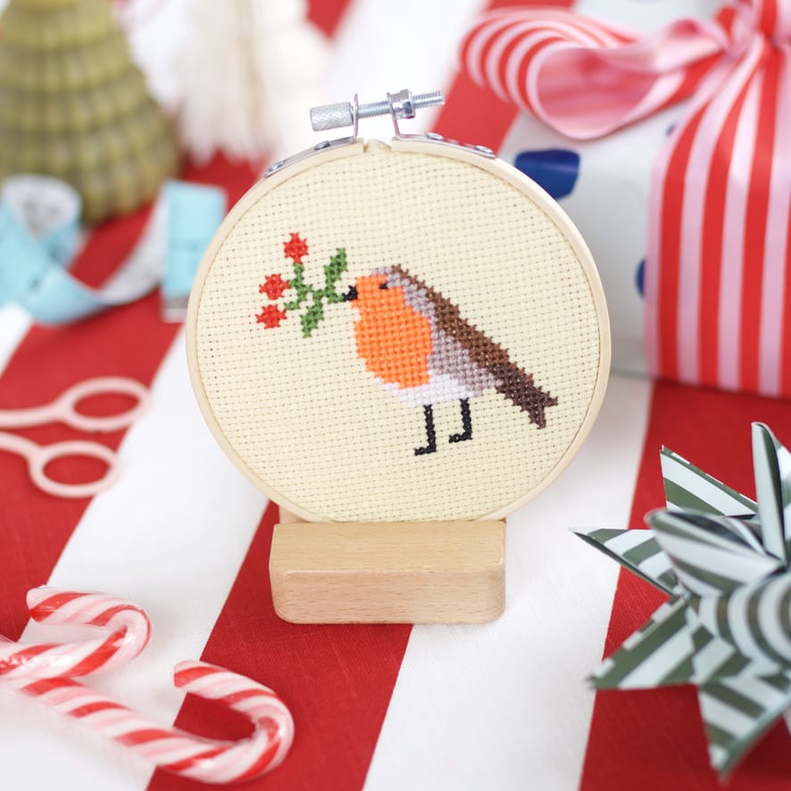 Cotton Clara Robin & Berry Cross Stitch Kit