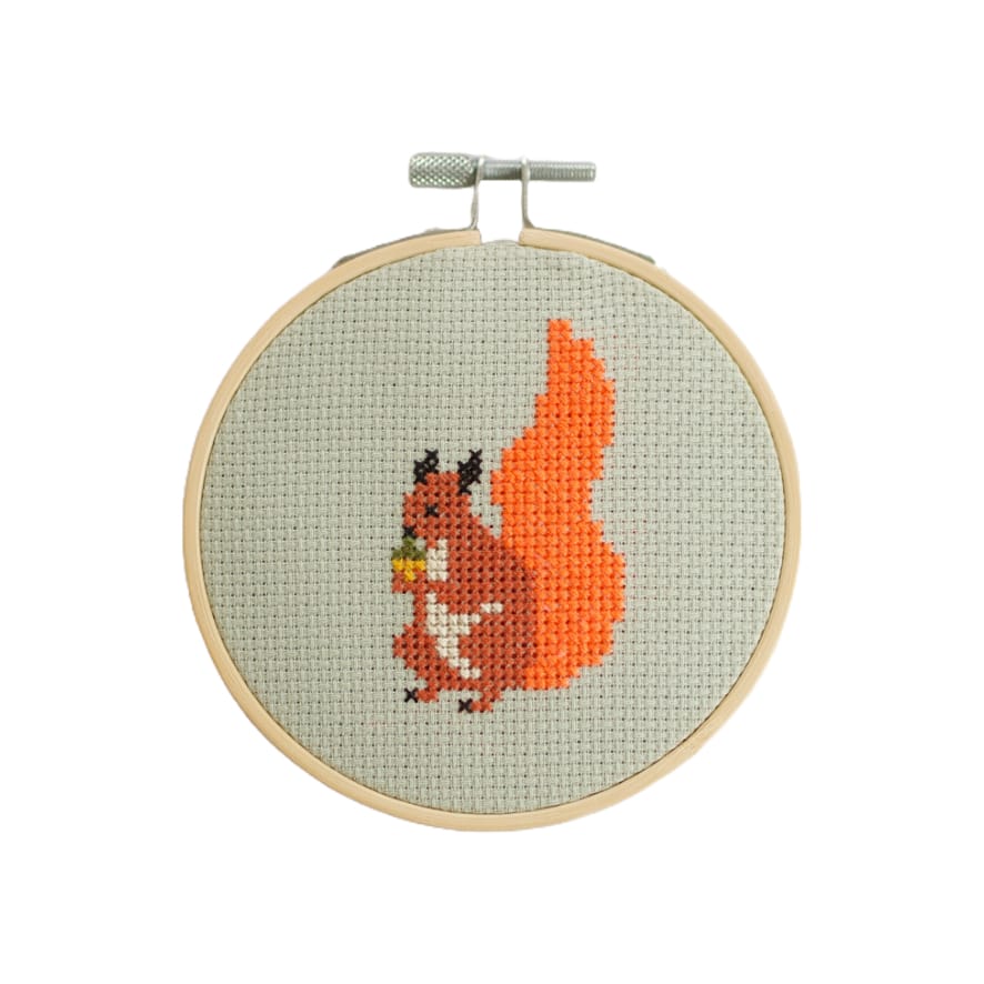 Cotton Clara Squirrel Mini Cross Stitch PDF Pattern – Instant Download