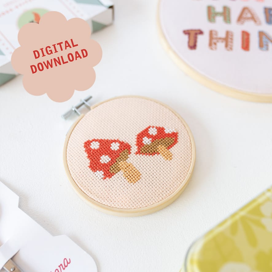 Cotton Clara Toadstool Mini Cross Stitch PDF Pattern – Instant Download